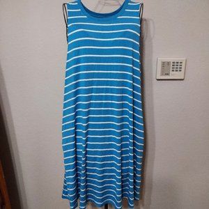 Time and Tru Blue and White Striped Dress